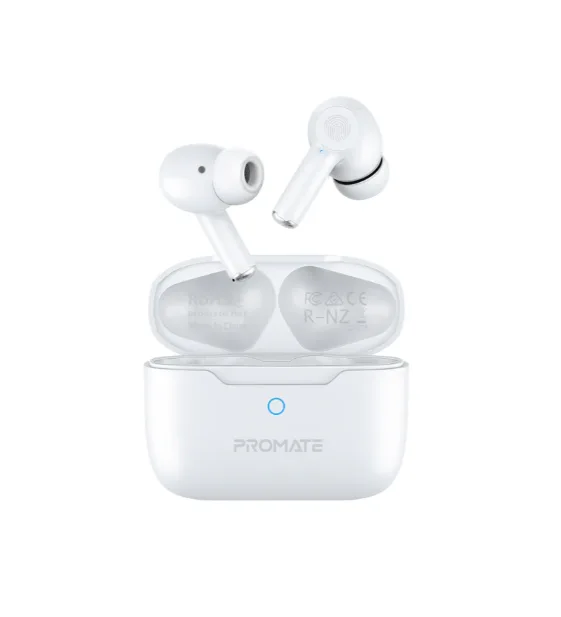 سماعات Promate ProPods اللاسلكية داخل الأذن – بخاصية تقليل الضوضاء-أبيض