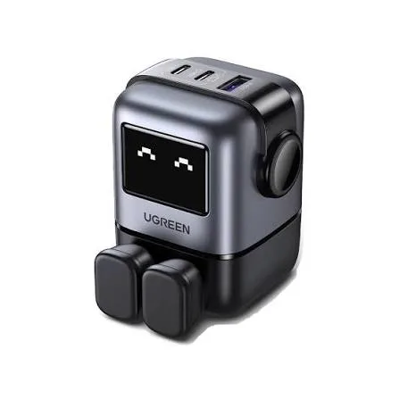 UGREEN Uno RG 65W 3-منفذ GaN سريع شاحن UK رمادي 25686