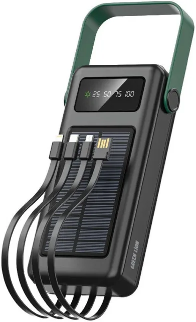 أخضر lion شمسي max 30000mah powerbank