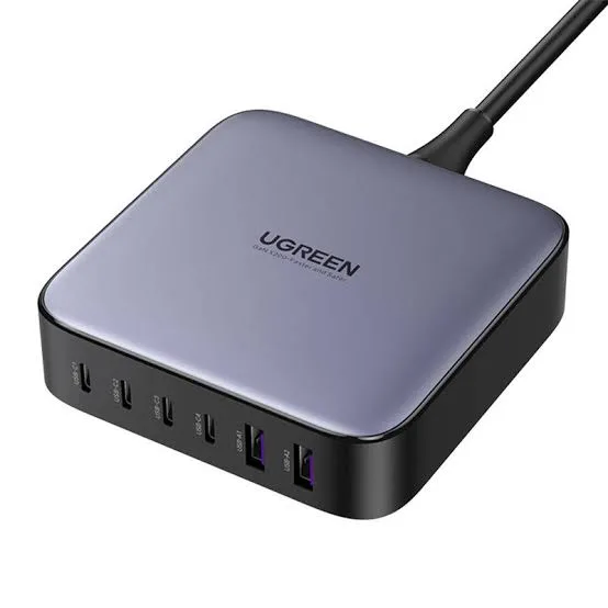 UGREEN Nexode 200W 6-منفذ GaN مكتبي سريع شاحن UK (رمادي فلكي)