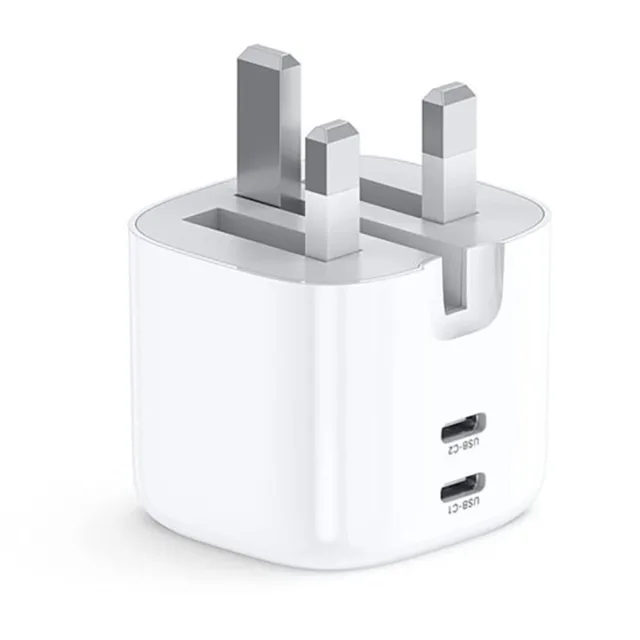 UGREEN USB-C سريع شاحن 2-منفذ 40W UK -قابل للطي foot CD243 أبيض