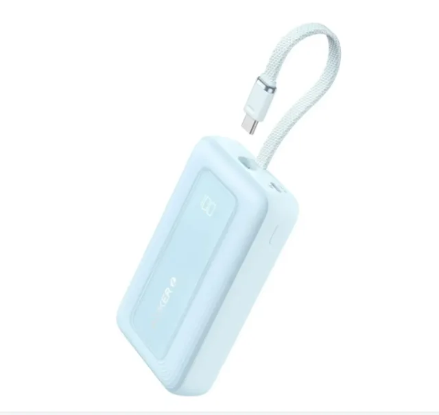 بنك الطاقة أنكر زولو (20000 مللي أمبير ساعة، 30 واط، كابل USB-C مدمج)-أزرق
