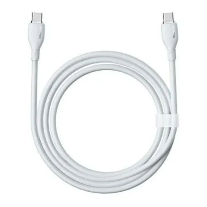 كابل بيسوس بودينج للشحن السريع – USB-C إلى USB-C – بطول 2 متر – أبيض / أسود-أبيض