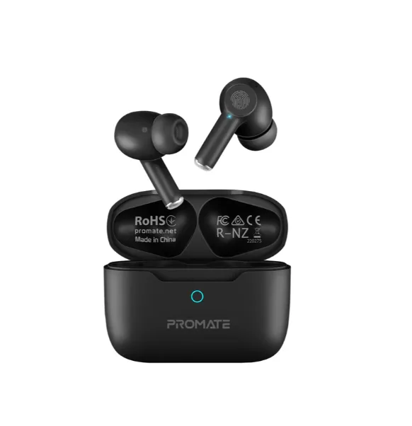 سماعات Promate ProPods اللاسلكية داخل الأذن – بخاصية تقليل الضوضاء-أسود